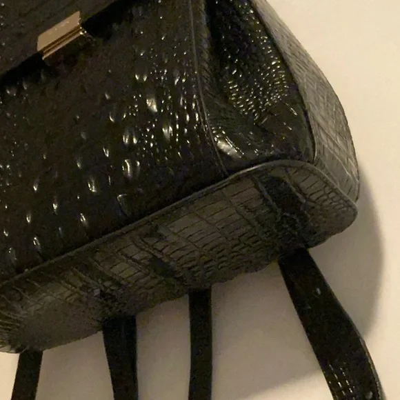 Brahmin Marvin Melbournee Black Crocodile-Embossed Backpack - Picture 6 of 12